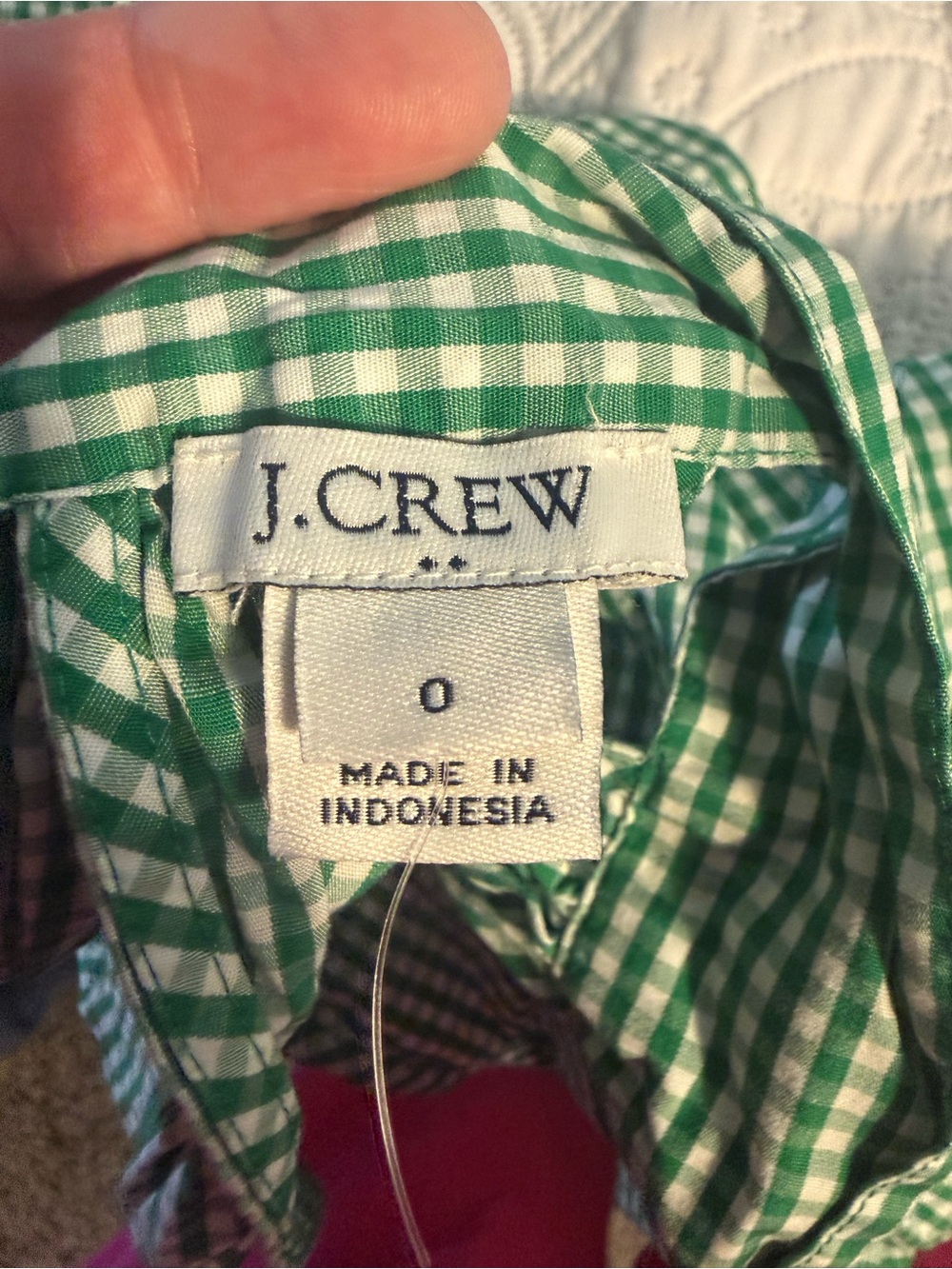 J. Crew Green Gingham Halter Neck Blouse - Picture 2 of 11
